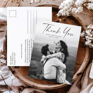 Carte de remerciements Mariage photo de script bud