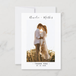 Carte de remerciements Mariage photo de script chi