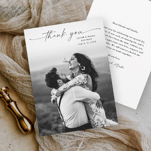 Carte De Remerciements Mariage photo de script moderne