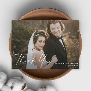 Carte De Remerciements Mariage photo de script moderne