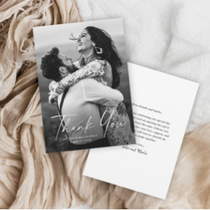 Carte De Remerciements Mariage photo de script moderne