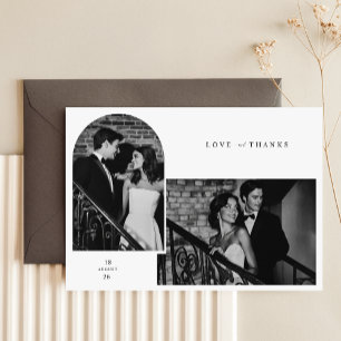 Carte De Remerciements Mariage photo de script moderne simple