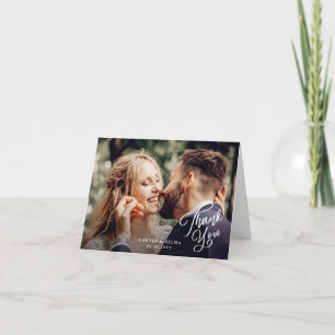 Carte De Remerciements Mariage photo de script simple