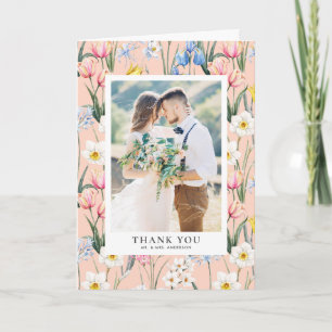 Carte De Remerciements Mariage photo du Motif des fleurs botaniques de pr