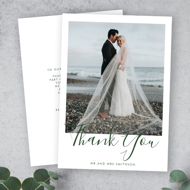 Carte de remerciements Mariage photo écologique (Créateur téléchargé)