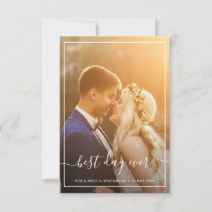 Carte De Remerciements mariage photo encadré