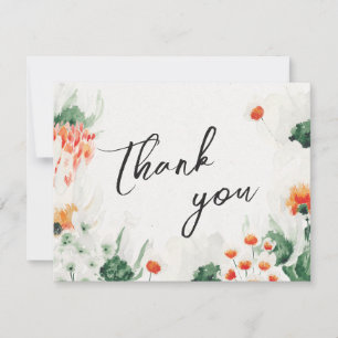 Carte De Remerciements Mariage photo fleur sauvage d'été