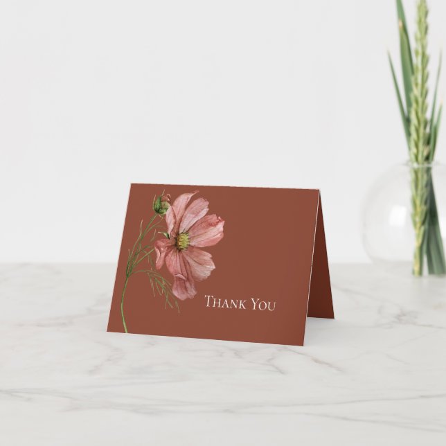 Carte De Remerciements Mariage photo Floral (Devant)