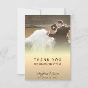 Carte De Remerciements Mariage photo Gold