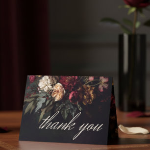 Carte De Remerciements Mariage Photo Gothique Floral Sombre Romantique Ma