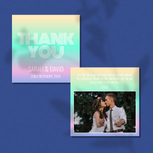 Carte De Remerciements Mariage photo Holographique moderne