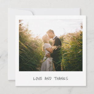 Carte De Remerciements Mariage Photo Instantané Rétro Moderne