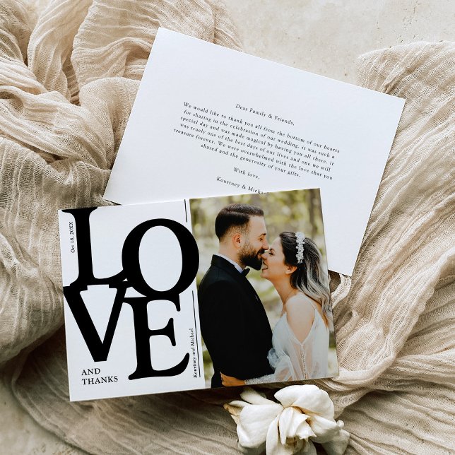 Carte De Remerciements Mariage photo Mariage en gras (Créateur téléchargé)