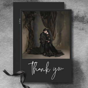 Carte De Remerciements Mariage photo minimal de la moisissure foncée