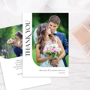 Carte De Remerciements Mariage photo minimal moderne 2