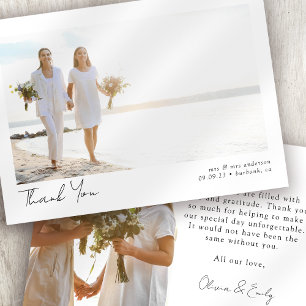 Carte De Remerciements Mariage photo minimaliste