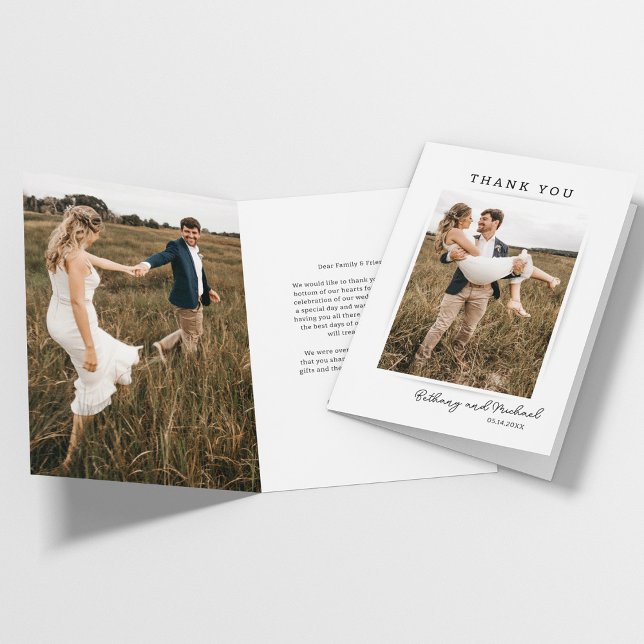 Carte De Remerciements Mariage photo minimaliste (Créateur téléchargé)