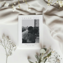 Carte de remerciements Mariage photo minimaliste