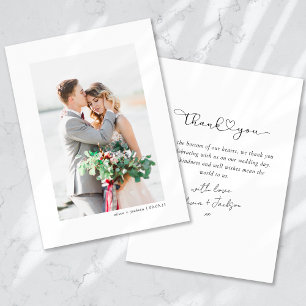 Carte de remerciements Mariage photo minimaliste