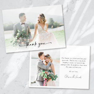Carte De Remerciements Mariage photo minimaliste 2