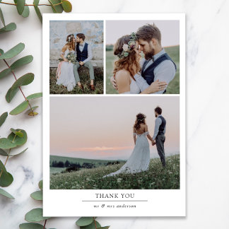 Carte De Remerciements Mariage photo minimaliste 4