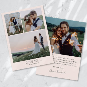 Carte De Remerciements Mariage photo minimaliste 4