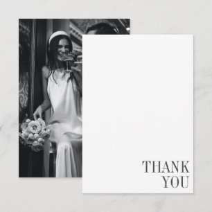 Carte De Remerciements Mariage photo minimaliste classique de typographie