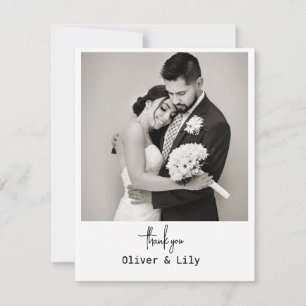 Carte De Remerciements Mariage photo minimaliste élégant