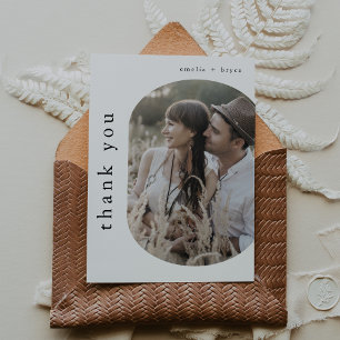 Carte De Remerciements MARIAGE photo minimaliste EMELIA Flat Modern Boho