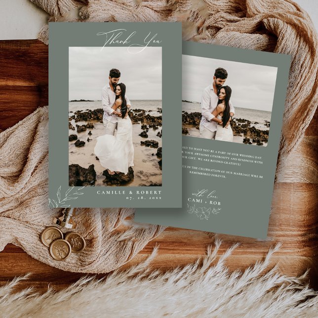 Carte De Remerciements Mariage photo minimaliste moderne (Créateur téléchargé)