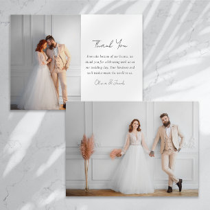 Carte De Remerciements Mariage photo minimaliste moderne