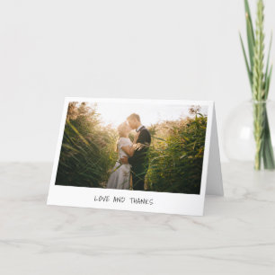 Carte De Remerciements Mariage photo minimaliste simple et moderne