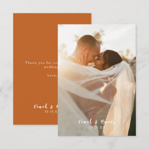Carte De Remerciements Mariage photo minimaliste simple moderne