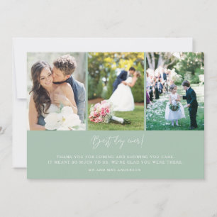 Carte De Remerciements Mariage photo Mint Meilleur jour pour trois Mercis