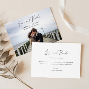 Carte De Remerciements Mariage photo moderne élégant personnalisé