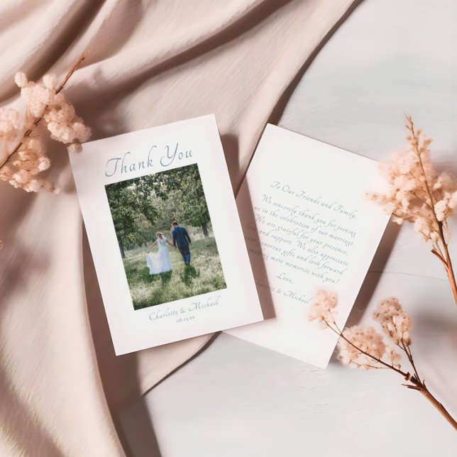 Carte De Remerciements Mariage photo moderne élégante (Créateur téléchargé)