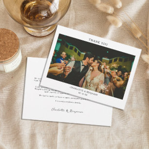 Carte De Remerciements Mariage photo moderne minimaliste