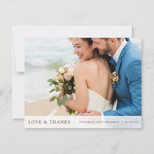 Carte De Remerciements Mariage photo moderne simple personnalisé