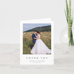 Carte De Remerciements Mariage photo moderne simple plié