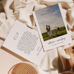 Carte De Remerciements Mariage photo monogramme minimaliste moderne