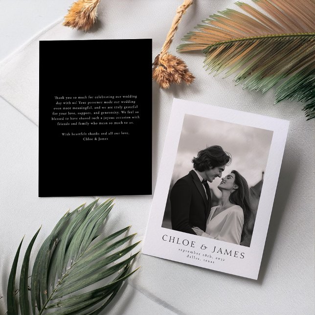 Carte De Remerciements Mariage photo personnalisé élégant moderne (Créateur téléchargé)
