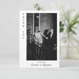 Carte De Remerciements Mariage Photo Personnalisé Moderne Chic Minimalist
