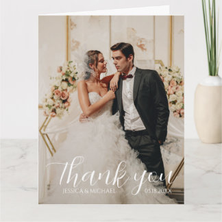 Carte De Remerciements Mariage photo personnalisé simple moderne