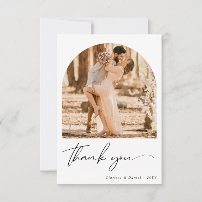 Carte de remerciements Mariage photo recto verso p (Devant)
