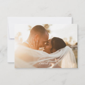 Carte De Remerciements Mariage photo Romantic Gold Faux Foil