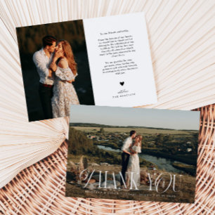 Carte De Remerciements Mariage photo rustique Elegance