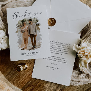 Carte De Remerciements Mariage photo simple