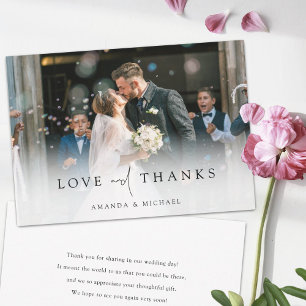 Carte De Remerciements Mariage photo simple et élégant