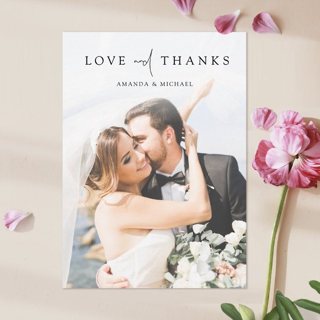 Carte De Remerciements Mariage photo simple et élégant (Créateur téléchargé)