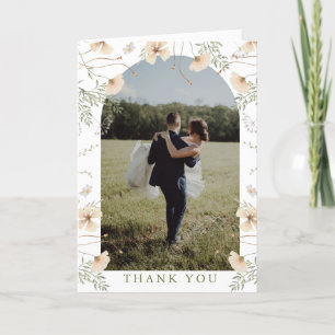 Carte De Remerciements Mariage photo simple Fleur sauvage Arch